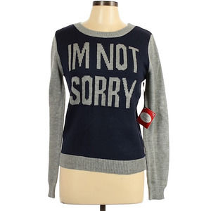 Yoki I'm Not Sorry Pullover Sweater Gray
